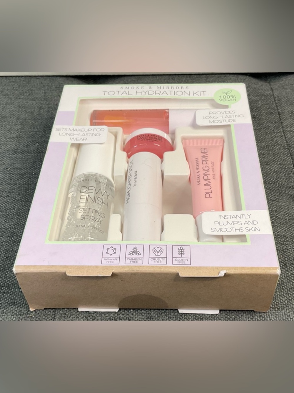 Smoke & Mirrors Total Hydration Kit | 5-Pc Vegan Skincare & Makeup Set | NIB - Picture 2 of 6